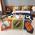 thumbnail image 3 of Erosebridal Retro Balls Full Size Comforter Sets, Sport Bedding Sets for Boys and Girls, Navy Reversible 3pcs, 1 Comforter and 2 Pillowcases, 3 of 6