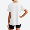 thumbnail image 6 of Womens Waffle Spring Clothes, Short Sleeve Shirts for Women Fashion Loose Fit Solid Color Notch V Neck T-Shirts, 6 of 6