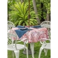 thumbnail image 3 of Outdoor Tablecloth with Umbrella Hole for Patio/Picnic/Party/Camping, Summer Ocean Coral Waterproof Table Cloth Round Cover Washable, Romantic Coastal Starfish Plants Red Pink (Dia 54"), 3 of 9