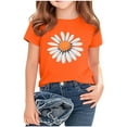 thumbnail image 2 of Favoffer Girls' Daisy Graphic Summer Multi-Color T-Shirt Round Neck Short Sleeve Regular Fit Shirt, Cute Basic Tee for Casual Daily Home Play 2-14Y, 2 of 4