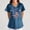 Blue, variant on Women's "250" Star-Filled Number V-Neck Tee with Ripped American Flag Graphic and Dual Front Pockets, Bold Design for Active Days or Casual Hangouts Blue XXL