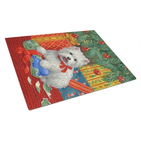 

Carolines Treasures ASA2080LCB Westie Christmas Packages Glass Cutting Board Large 12H x 16W multicolor
