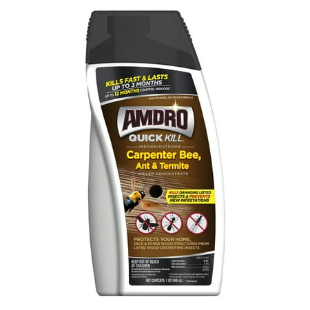 Amdro Quick Kill Indoor and Outdoor Carpenter Bees, Ant and Termite Killer Concentrate; 32 (Best Way To Kill Carpenter Bees)