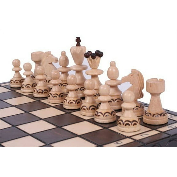 Chess Set: The Luna - European Handcrafted Unique Wood Chess Set, Board with Storage