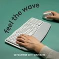 thumbnail image 3 of Logitech Wave Keys Wireless Ergonomic Keyboard with Cushioned Palm Rest, Comfortable Natural Typing, Easy-Switch, Bluetooth, Logi Bolt Receiver, for Multi-OS, Windows/Mac - Off White, 3 of 11