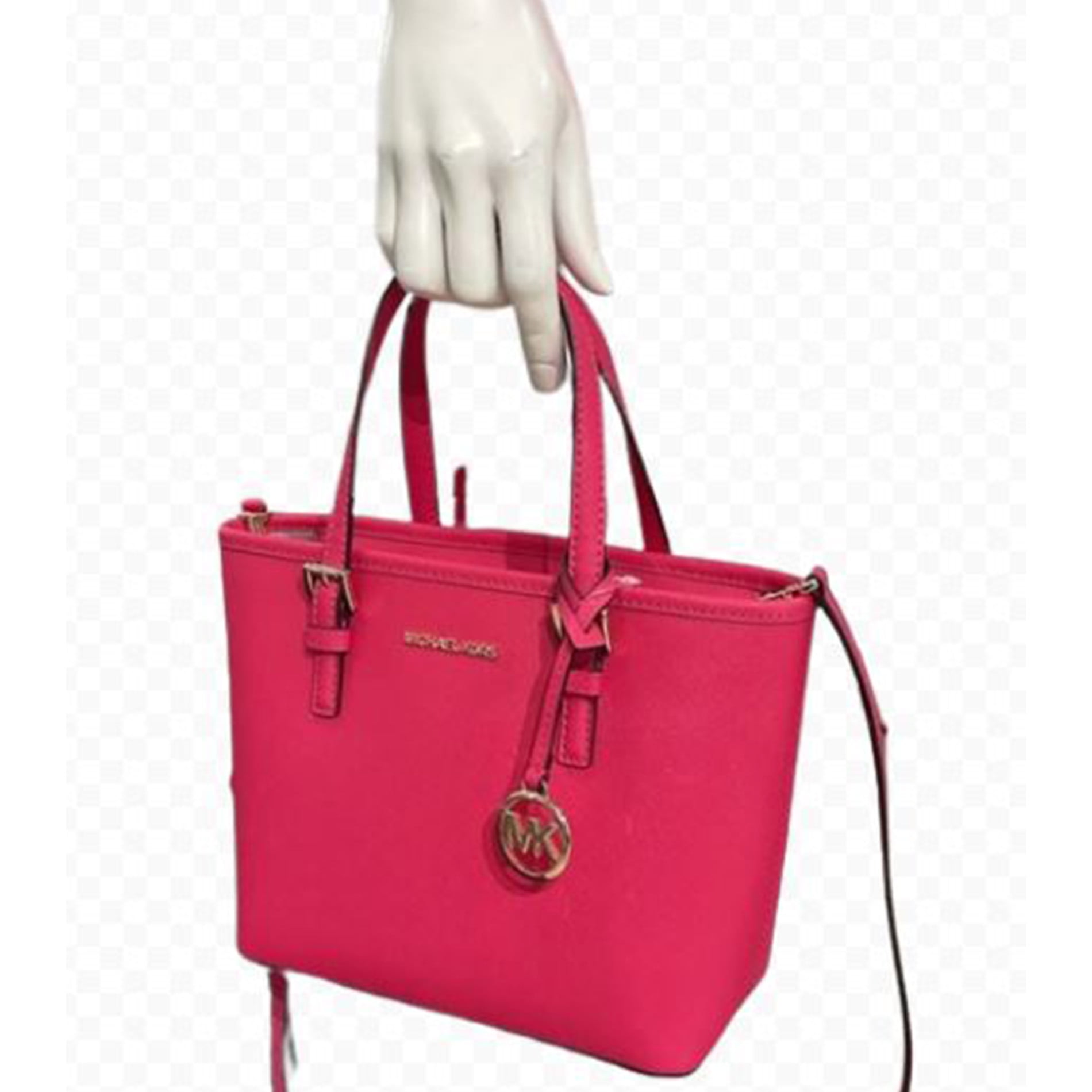 マイケルコース Michael Kors Women's Small Leather Crossbody Tote Bag with Top Zip