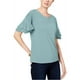 thumbnail image 1 of INC Blusa de manga con volantes para mujer, verde, pequeña, 1 of 1