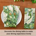 thumbnail image 3 of Iauyy Satin Napkins Set of 1- Oil-painted White Peonies DIY Printing Decoration Cloth Napkin- Easy Care for Home/Party, 3 of 8