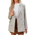 thumbnail image 2 of Sakmal Gray Blazer Women Plus Size Suit Jacket Long Sleeve Trendy Womens Blazer XL, 2 of 5