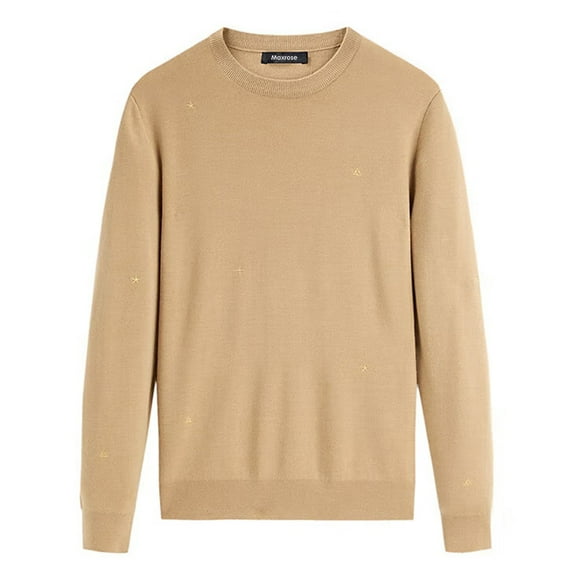 Maxros Cardigans, Mens Sweater Crewneck Pullover Long Sleeve Lightweight Sweater Plain Knit Silm Fit