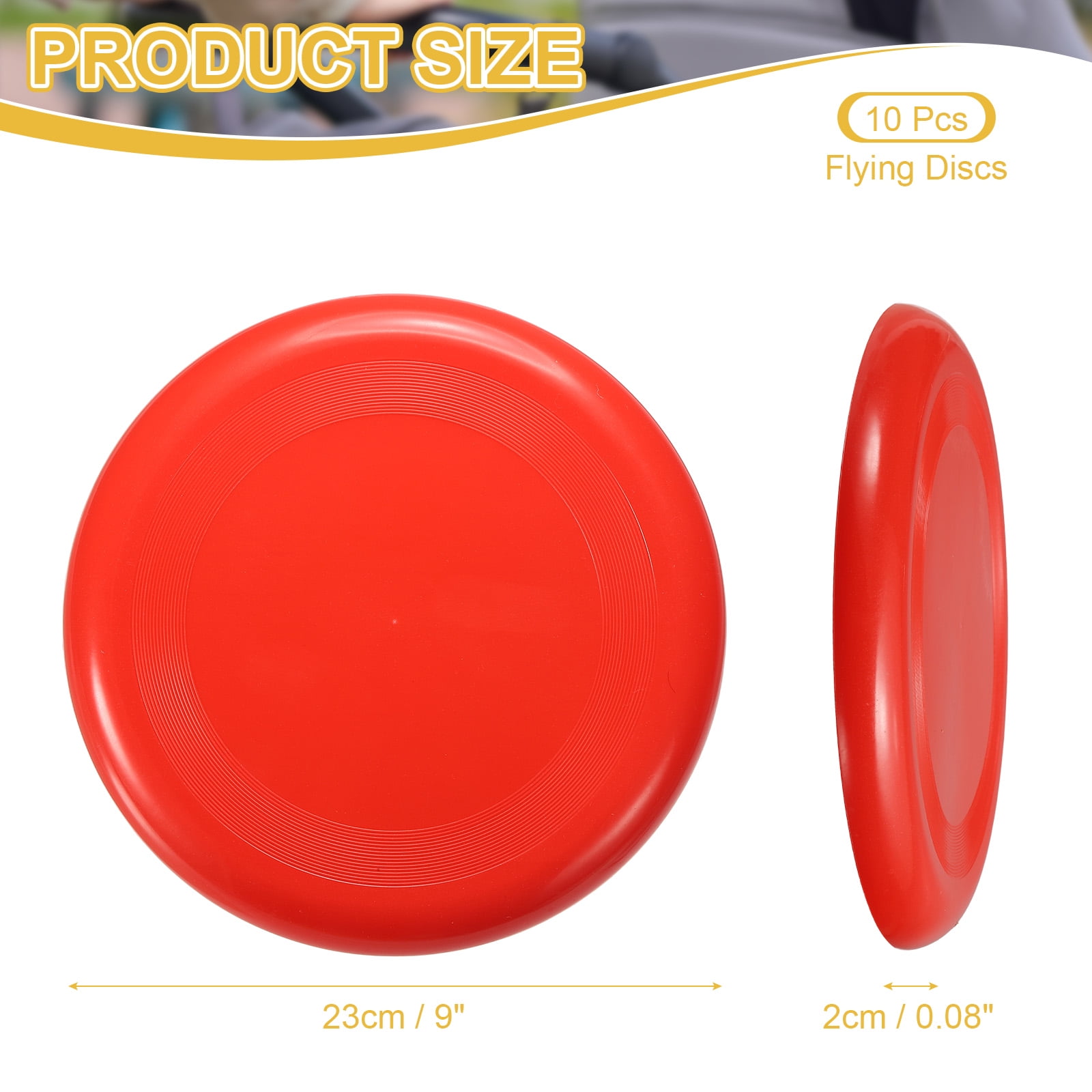 Uxcell Flying Disc Colorful Plastic Flying Disk Flyer for Outdoor Sports Training Playing Lawn Game Red