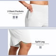 thumbnail image 6 of HongQid Women's Bermuda Long Shorts Knee Length with Pockets High Waisted Shorts for Women Lounge Walking Athletic, 6 of 9