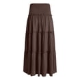 thumbnail image 4 of GEWSEY Womens Maxi Skirt Summer Boho Long Flowy Elastic High Waist A-Line Tiered Skirts 2026 Casual Beach Vacation Clothes (Brown, XL), 4 of 9