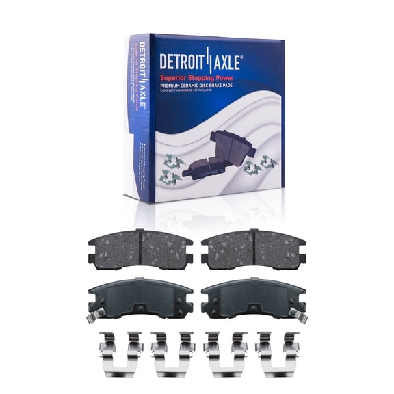 Detroit Axle - Rear Brake Pads for Buick Regal LeSabre Park Avenue Riviera Cadillac DeVille Seville Chevy Lumina Monte Carlo Aurora Regency Pontiac Grand Am Saturn SC Brake Pads w/Hardware Replacemen
