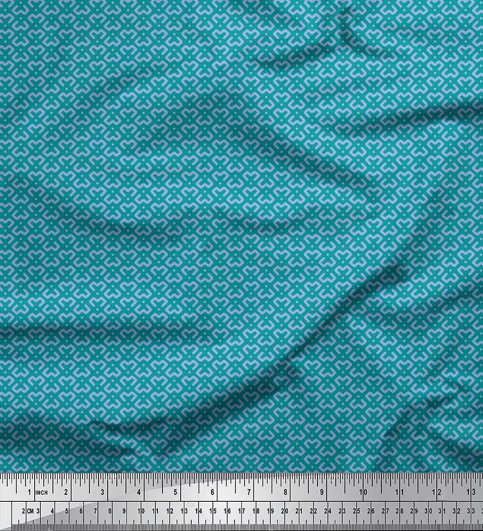 Soimoi Cotton Poplin Fabric Dot & Geometric Small Fabric Prints by Yard 42 Inch Wide