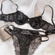 thumbnail image 1 of Conjunto de ropa interior de encaje satinado ultrafino para pecho grande, pecho pequeño, sujetador femenino antiflacidez, 1 of 5