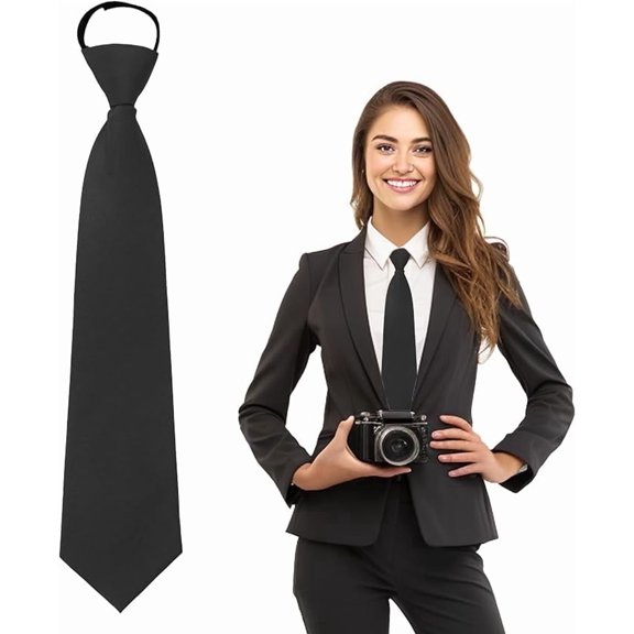 3.15"Solid Color Pre-tied Adjustable Necktie,School Ties for girls and boy,Pre-tied Zippe for Uniforms Business and Wedding