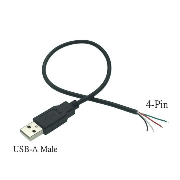 Cable de alimentación USB de 0,3 m/1m/2m, 5V, 2 pines, 2,0 A, hembra, macho, 4 pines, Conector de extensión para cargador, bricolaje