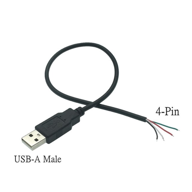 Cable de alimentación USB de 0,3 m/1m/2m, 5V, 2 pines, 2,0 A, hembra, macho, 4 pines, Conector de extensión para cargador, bricolaje