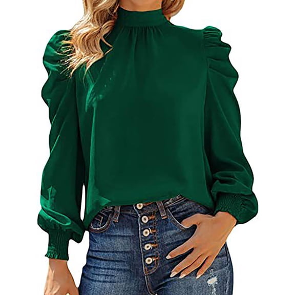 AOOCHASLIY Christmas Tops Fashion Women's Round-Neck Long Sleeve Solid Casual T-Shirt Blouse Tops