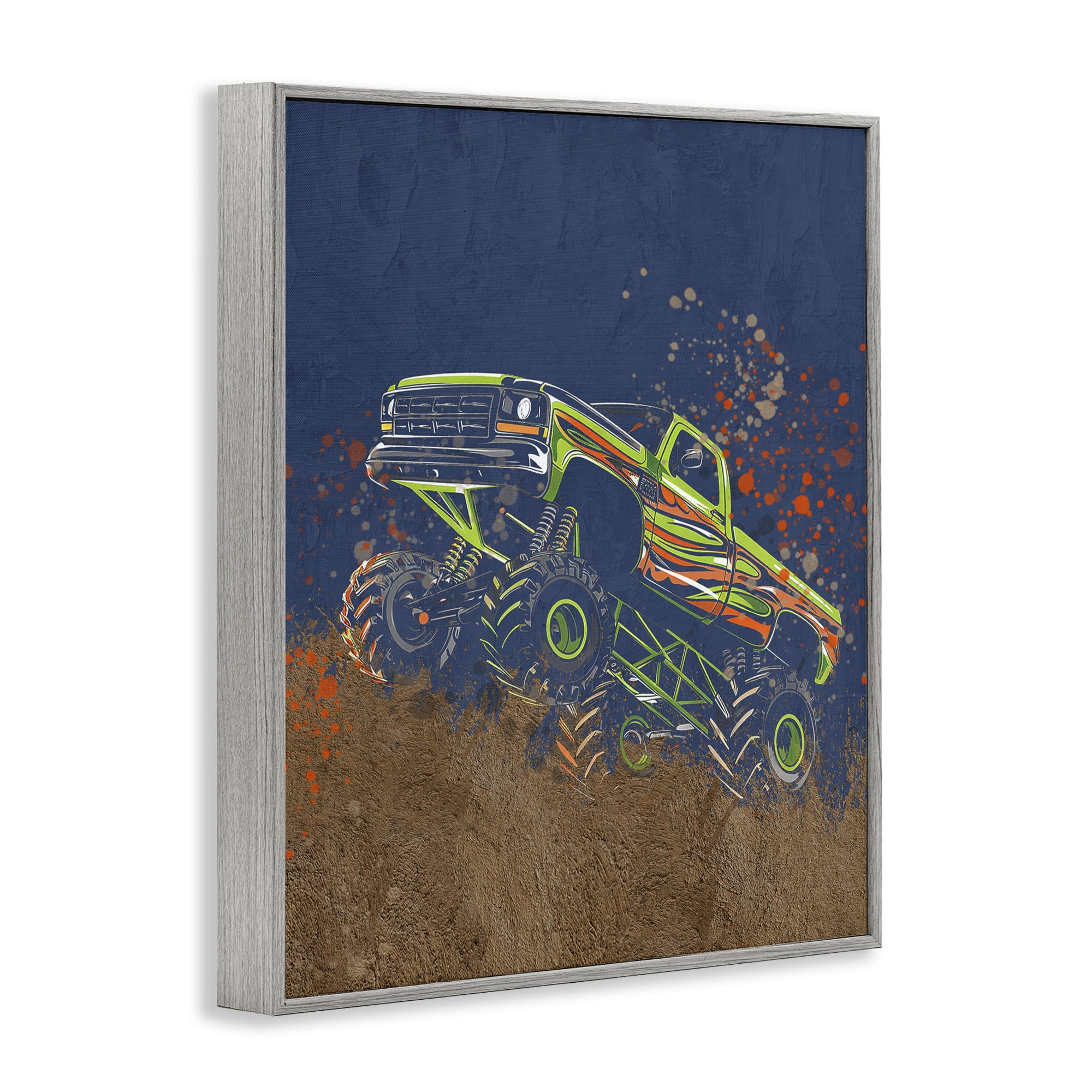 My Jam Truck Adventure Gray Framed Giclee Art, design by Kim Allen
