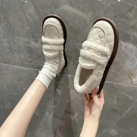 

Women‘s Plush Lined Slip-on Loafers Winter Warm Casual Shoes