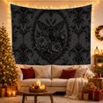 thumbnail image 3 of Monochromatic Around Moth with Wing Patterns Detailed Directly, Spooky Gothic for Gothic Decor Fans, Dark Art Decor, Halloween Gift, Tapestry Wall Hanging for Bedroom and Dorm, 3 of 7