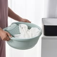 thumbnail image 3 of Portable Washboard Laundry Tub - Plastic Hand Wash Basin with Built-in Scrubbing Board - Compact Washtub for Delicates, Travel, Camping & Emergency Use, 3 of 6