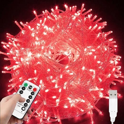 Fairy Lights, 5M 50LED Remote Control USB LED Christmas LightsOutdoor Waterproof Clear Wire,Indoor Outdoor Rope Fairy String Lights Fairy String Christmas Tree Decorati