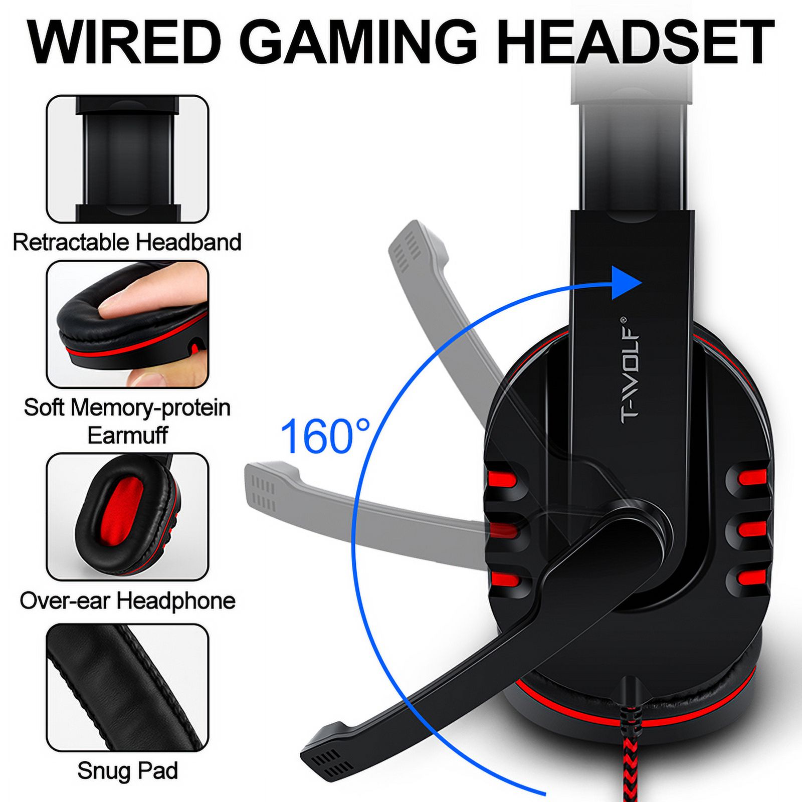 Gaming Keyboard and Mouse Combo with Headset, RGB Rainbow Backlit 104 Keys USB Wired Keyboard Mechanical Feeling, Gaming Headset with Microphone, Large Mouse Pad, for Computer Gamer Office