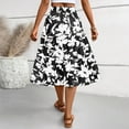 thumbnail image 7 of bbyeadc Black Midi Skirts for Women Summer Tiered Elastic High-Waist Floral Maxi Skirt Comfy Drawstring Pleated Skirts Women Midi Length Casual Western Holiday Skirt, Black L, 7 of 7