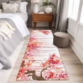 thumbnail image 5 of Red Orange Cherry Blossoms 2'x6' Runner Rug, Spring Weeping Leaves Watercolor Washable Non-Slip Area Rugs for Hallway Kitchen Floor Bedroom Entryway, Laundry Carpet Decoration Indoor Mat, 5 of 9
