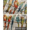 thumbnail image 6 of Parrots Beige Linen Curtain Valance for Bedroom/Bathroom/Kitchen/Living/Dining Room Window,Vintage Colorful Tropical Animal Bird Newspaper Pocket Topper Drapes Decorative Cafe Drapery Panel 42"x12", 6 of 6