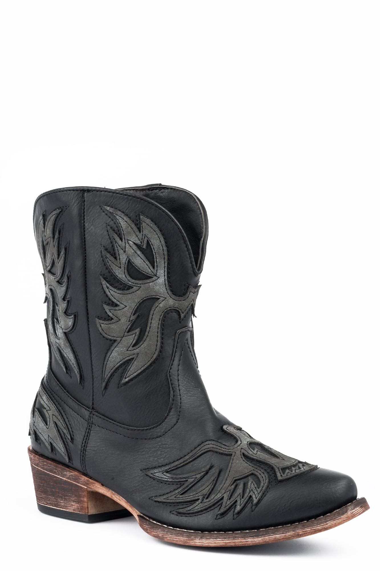 Photo 1 of 6.5 ----- roper women's amelia eagle overlay short western boot snip toe 