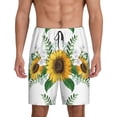 thumbnail image 1 of Balery Sunflowers (2) Pantalones cortos de pijama de punto de algodón para hombre con cinturilla y bolsillos-4X-Large, 1 of 6