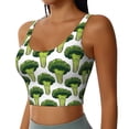 thumbnail image 2 of Balery Cute Broccoli Sujetadores deportivos con espalda cruzada para mujer, acolchados, sin costuras, de alto impacto, ideales para yoga, gimnasio, entrenamiento y fitness.-Small, 2 of 8