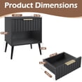 thumbnail image 2 of JOMEED Solid Wood Nightstand with 2 Fluted Drawers & Adjustable Shelf, Multi-Use Bedside Table, Nightstands Set of 2 for Bedroom, 15.74" D x 17.71" W x 21.65" H,Black, 2 of 6