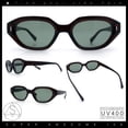 thumbnail image 2 of Retro Vintage Style Hipster Beveled Plastic Geometric Cat Eye Sunglasses Brown - Green, 2 of 8
