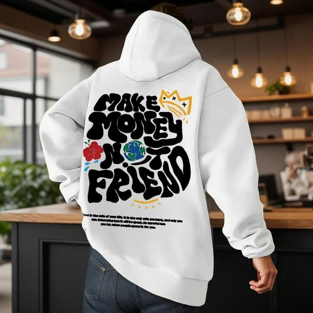 MHFRRA Sudadera con Capucha, Suave y Cómoda, para Uso Informal, Ligera, Deportiva y para Exteriores Blanco