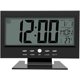 thumbnail image 1 of Reloj electrónico, reloj despertador con sensor de sonido digital LCD con calendario y pantalla de temperatura (negro), 1 of 5
