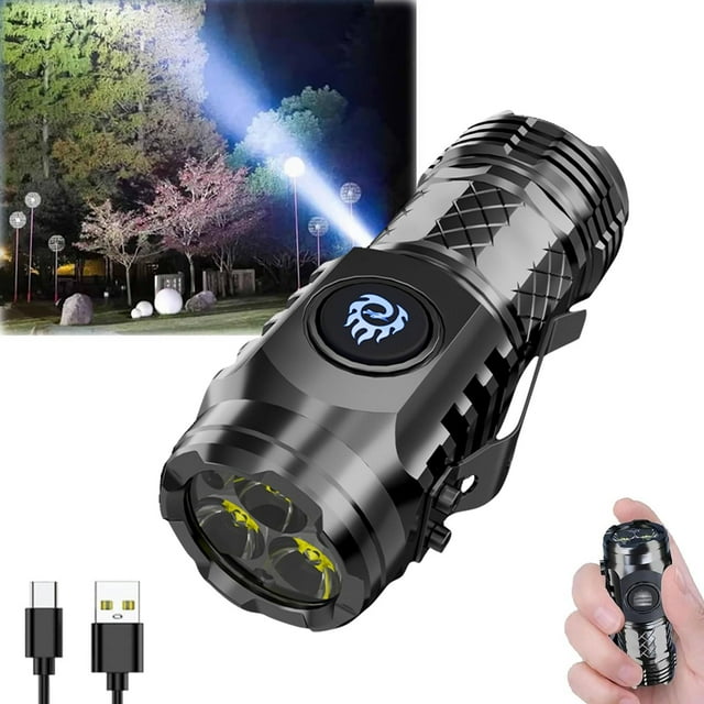 Dsscvnef Mini Lampe de Poche à Trois Yeux Super Lampe de Poche pour Pouce Mini Lampe de Poche pour Enfants Lampes de Poche pour Garçons Guirlande Lumineuse de Randonnée