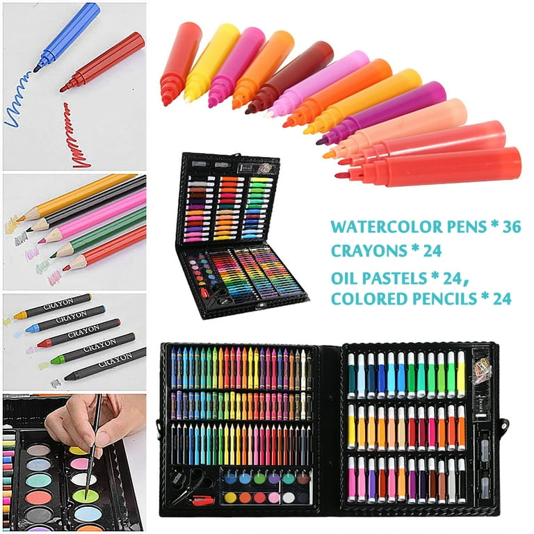 150 Pcs/set Drawing Tool Kit With Box Painting Brush Art Marker Water Color  Pen Crayon Kids Gift