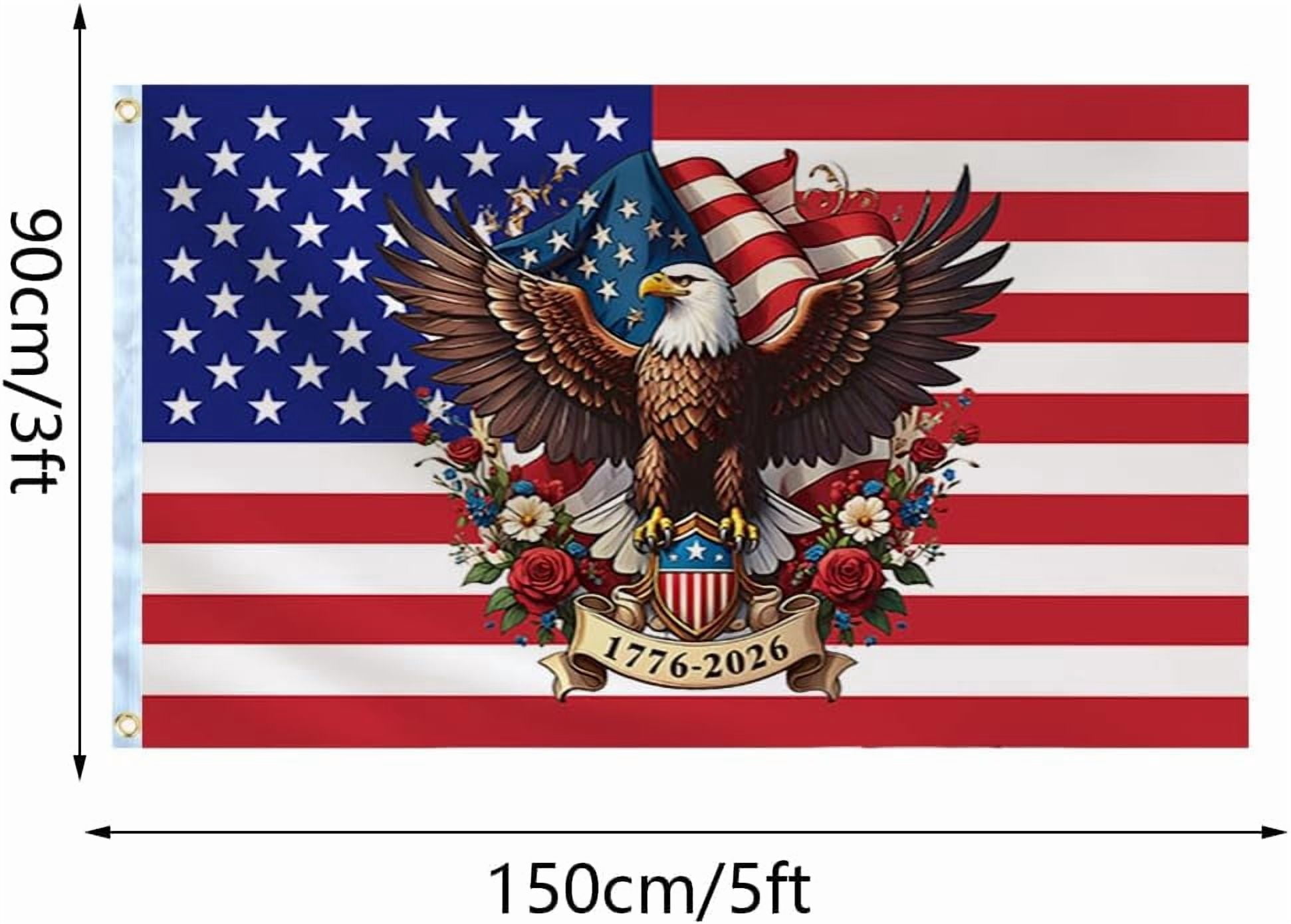 250th Anniversary Flag 3 x 5 Ft Eagle Outdoor Flag with Durable Canvas Header and Brass Grommets Decor for Outdoor Front Door Porch Wall (250 Years)