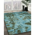 thumbnail image 2 of Ahgly Company Indoor Square Abstract Blue Green Persian Area Rugs, 7' Square, 2 of 6