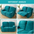 thumbnail image 4 of CJC Velvet Recliner Covers, Stretch Armchair Slipcovers, 6-Piece for Loveseat Reclining Sofa, 2 Seater Recliner Protector, 7 Colors, 4 of 10