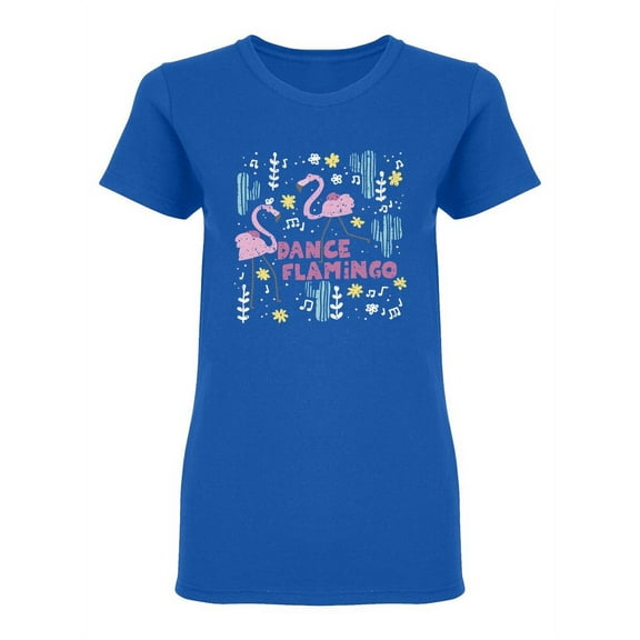 Tropical Pattern Flamingos Shaped T-Shirt Women -Image by Shutterstock, Female Large