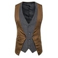 thumbnail image 1 of Funicet New Mens Fallow Stitching Fake Two Breasted Leisure Waistcoat, 1 of 4