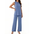 thumbnail image 2 of BUIGTTKLOP 2 Piece Lounge Sets for Women Sleeveless Tank Tops Wide Leg Pants Summer Outfit 2026 Casual Matching Track Sweat Suits, 2 of 6