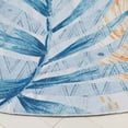 thumbnail image 4 of SAFAVIEH Malibu Daffodil Leaves Polyester Machine Washable Area Rug, Light Blue/Beige, 6' x 6' Round, 4 of 11