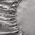 thumbnail image 2 of HTOOQ Silky Super Soft 4 Piece Deep Pocket Satin Sheet Set, Queen Size Light Grey, 2 of 6